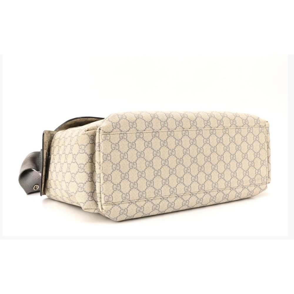 Gucci Diaper Bag Womens Large Beige Gray GG Plus Supreme Excellent Messenger - Picture 6 of 11